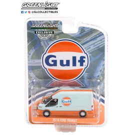 Collectibles Greenlight 30260 2019 Transit LWB High Roof - Gulf Oil Hobby Exclusive 1/64 Scale