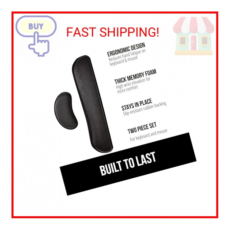 GORILLA GRIP Silky Gel Memory Foam Wrist Rest for Computer