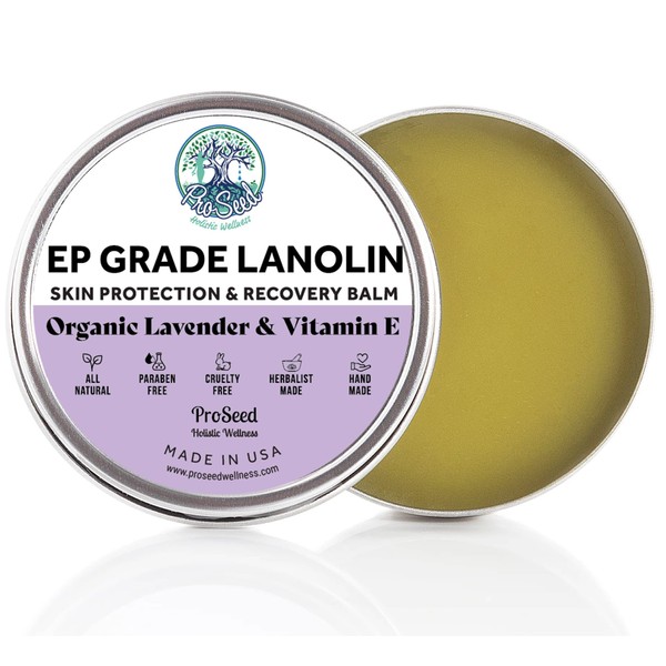EP Grade Pure HANDMADE Fresh Lanolin with Organic Lavender & Vitamin E | Holistic All Natural Nursing Balm | Body Moisturizer, Dry Cracked Skin, Anti-Itch Cream | Skin Barrier Protector & Repair |
