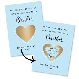 Central 23 Uncle Pregnancy Announcements - Baby Reveal Gifts For Him - Pregnancy Announcement Scratch Off Cards - I'm Pregnant Card For Brother - Comes With Fun Stickers