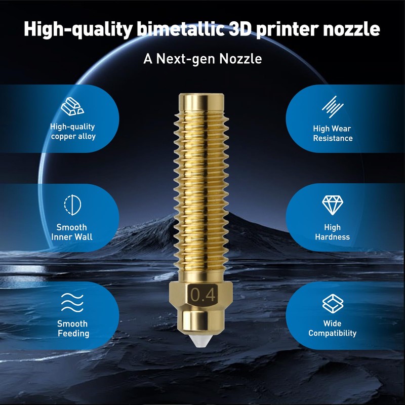 olzzdda Upgrade Ceramic nozzles for Elegoo Centauri Carbon Hotend Print