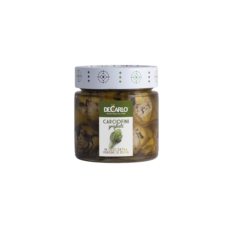 De Carlo. Grilled Whole Baby Artichoke Hearts in Extra Virgin