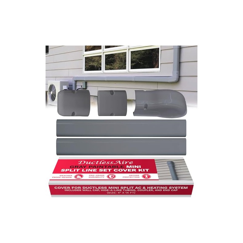 DuctlessAire Paintable Mini Split Line Set Cover Kit - Lineset