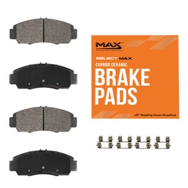 Max Advanced Brakes Rear Brake Pad Compatible With 2014 2015 2016 Chevy Spark EV, Carbon Ceramic Pad w/Hardware