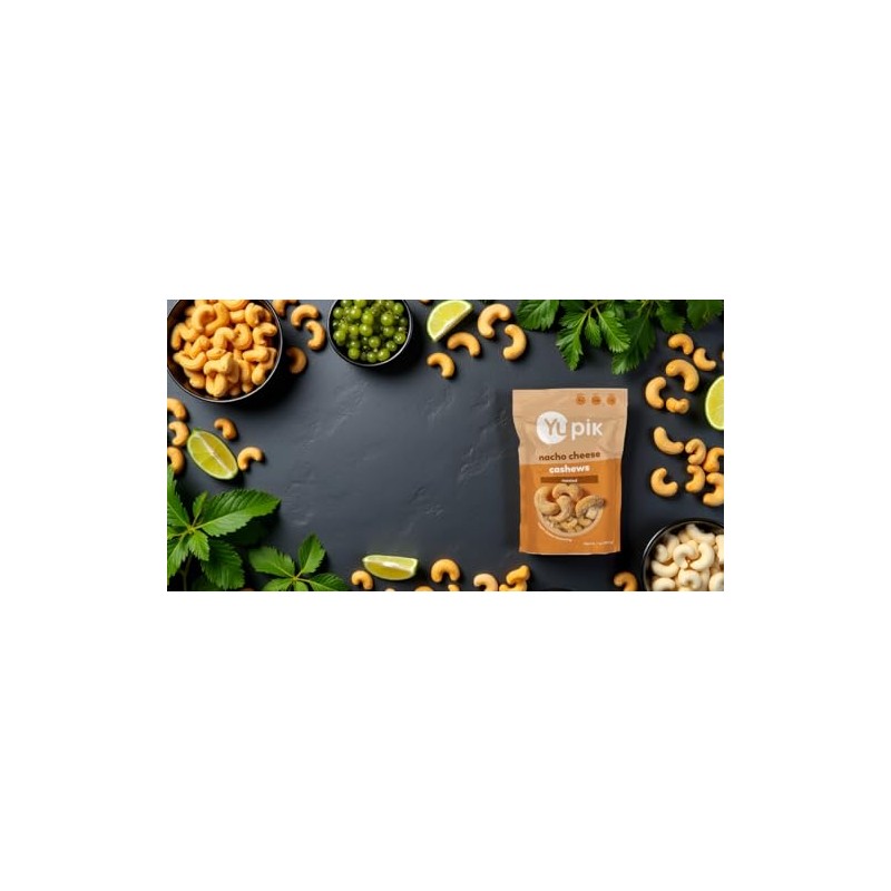 Yupik Nacho Cashews, 7 Oz, Kosher, Roasted Cashews with Vegan