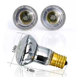 IoF 2-Pack Lava Lamp Bulb 25w, 120V R39 E17 25W 2-Pcs Bulb Replacement for Lava Lamps, Glitter Lamps,Incandescent, Yellow, Heat Lamp Reflector Bulbs