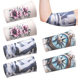Vinsatin 6 Pcs PICC Line Sleeve Cover Fashionable Breathable Upper Arm Cover for PICC Lines for Adult(L,Stylish Style)
