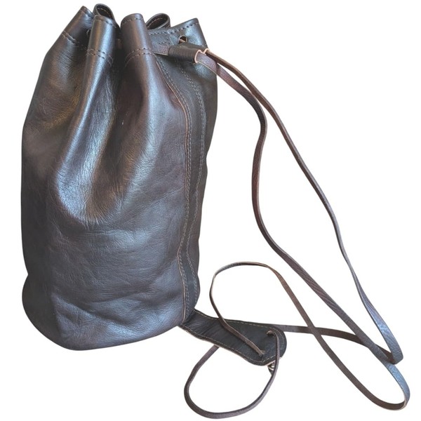 Terrapin Trading 6.8L / 1.8gal Organic Leather Shoulder Drawstring Bucket