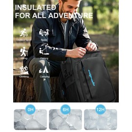 Capolo Cooler Backpack Insulated Waterproof for Women Men, Leak Proof Backpack Coolers Thermal Bag Soft Travel Cooler Bag Ice Chest Lunch Back Pack for Camping Picnic(Deep Black Leather,36 Cans)