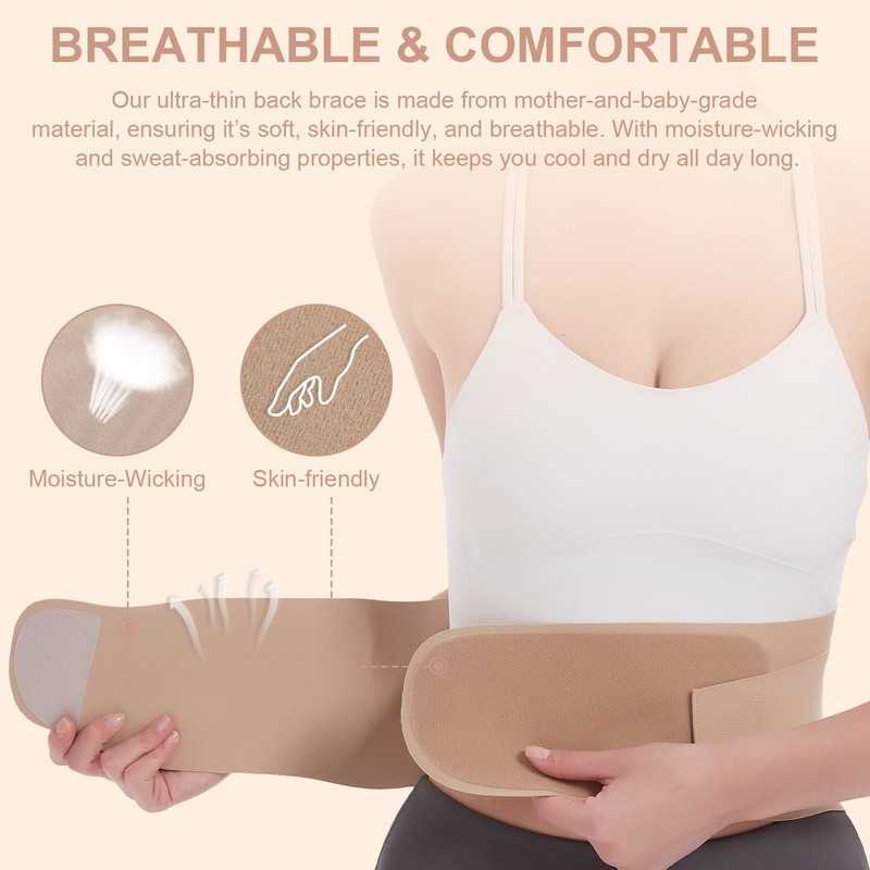 RANDY SUN Lower Back Brace for Women, Lightweight Compression Back