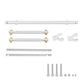 Pothyes Aluminum Rear Axle Anti-Tilt Link Rod Set for AXIAL RBX10 Ryft AXI03005 4WD 1/10 RC Crawler Car Upgrade Parts Metal for RC Car Bar Set (Silver)