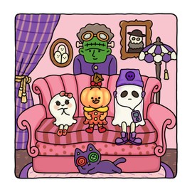 Spooky Ville: Cute & Cozy Coloring Book for Adults and Teens Featuring Hygge Moments for Relaxation