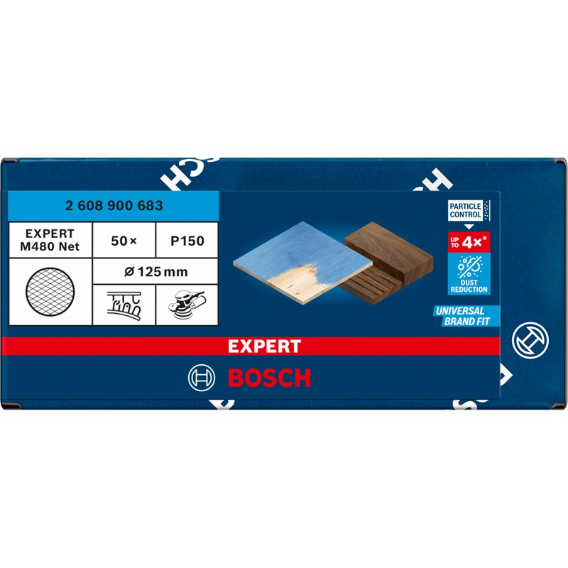 Bosch 50 x Expert M480 Sanding Net (for Paint on