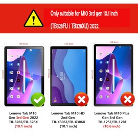 Bighan Pack of 2 Screen Protectors Compatible with Lenovo Tab M10 3rd Gen 10.1 Inch, 9H Hardness Protective Glass Screen Film, Scratch-Resistant, HD Clarity