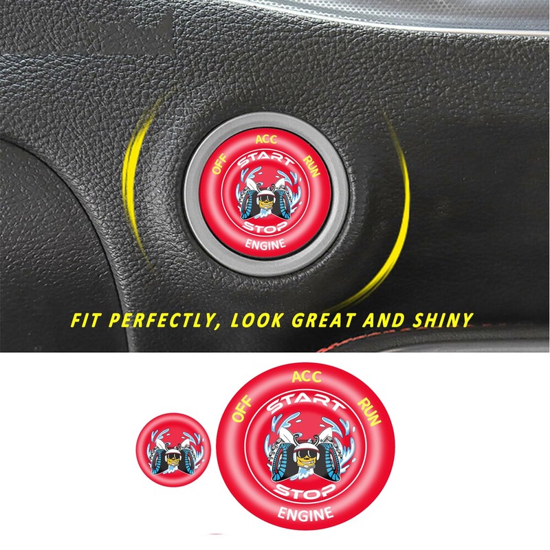 DECALEPIC Push Start Button Cover for Dodge Challenger Charger Durango