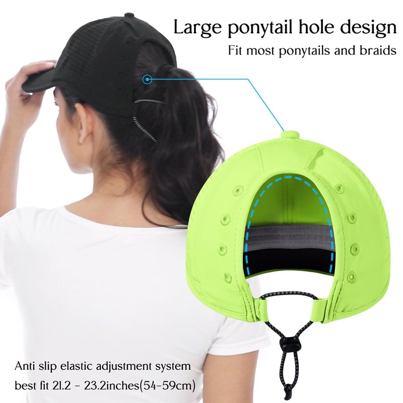 GADIEMKENSD Women's Sports Hat with Large Ponytail Hole, Performance Ponytail