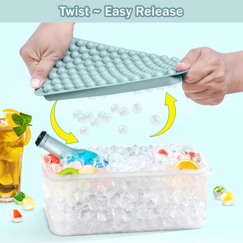 CKE Mini Ice Cube Trays, 104x4PCS Small Ice Cube Tray