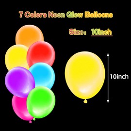 Voircoloria 105pcs UV Neon Balloons 12inch Glow Party UV Black Light Balloons, Glow in the Dark for Birthday, Graduation, Baby Shower,Wedding, Anniversary Valentines Party Decorations