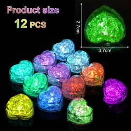 Aolso Baby Bath Toys, 12 PCS LED Light Up Bath Toys For Toddlers, Heart Shape Baby Light Up Toys, Kids Sensory Toys, Baby Floating Toys Tub Toys for Toddlers Boys Girls (Heart Shape)