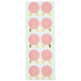 SV-18S Valentine's Day Ribbon Gift Stickers, Pink (100 Pieces)