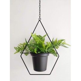 RISEON - Juego de 2 perchas de metal bohemio, maceta colgante redonda de metal, maceta moderna, soporte para plantas de mediados de siglo, maceta minimalista para decoración de boda en interiores y