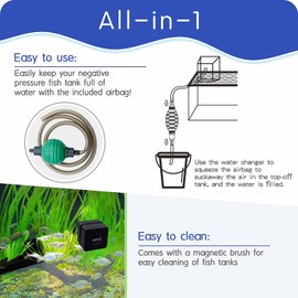 Negative Pressure Fish Tank kit - 0.8 Galllon DIY Top Off Fish Tank,Aquarium Decoration for Betta and Other Small Fish,Suitable for Maximum Tank Thickness: ≤0.7 inches