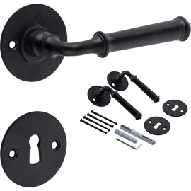 GedoTec Door fittings Door Handle Door Lever Wrought iron Antique black galvanized Model MIRA BB - PZ - WC Brand quality Made in EU - BB - Deadlock