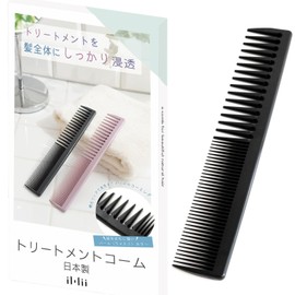 iMii Treatment Comb, Coarse, Comb, Made in Japan, Higashi-Osaka, Made in Japan, Hair Comb, Rough Hair Comb, In-Bath Jumbo Comb, T (Black)