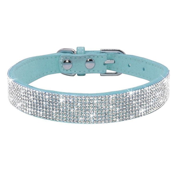 Rhinestone Dog Collar, Cute Dazzling Sparkling Soft Suede Leather Adjustable