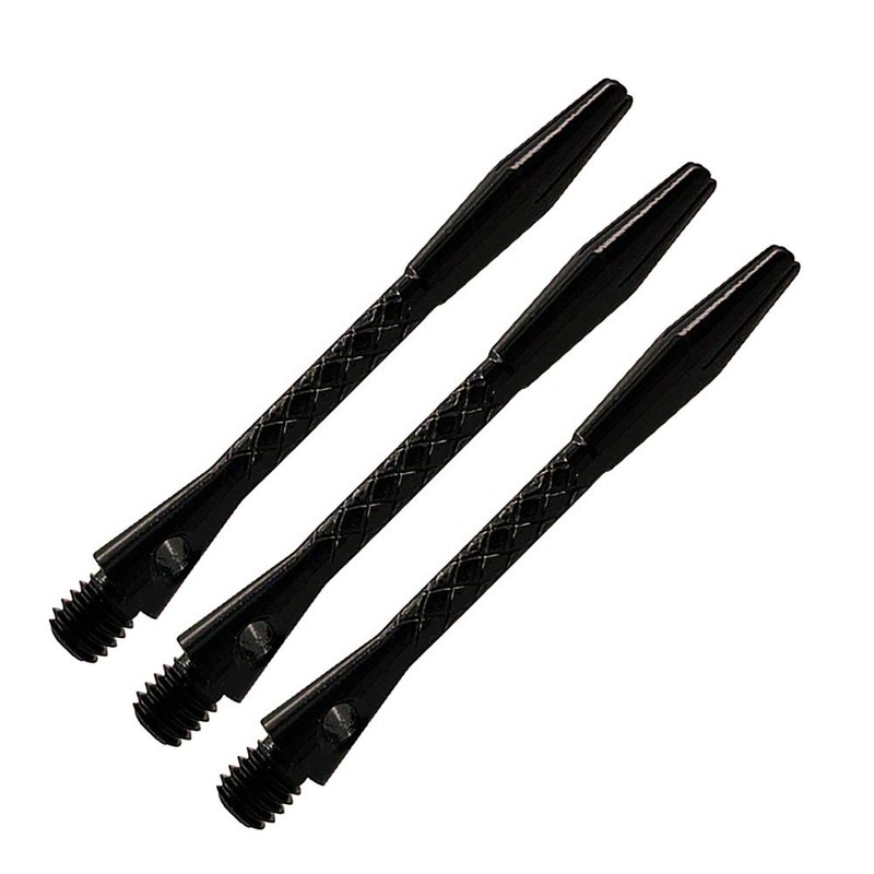BIPY 12/Pack Dart Shafts in Black and Silver 2BA Metal