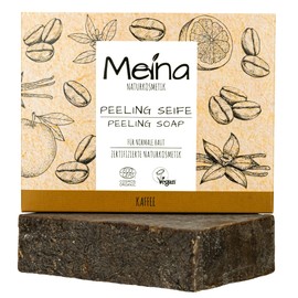 Meina Natural Cosmetics - Organic Exfoliating Soap with Coffee, Natural Soap without Palm Oil, Certified, Vegan, Sustainable, Handmade, Like a Solid Shower Gel - 100 g