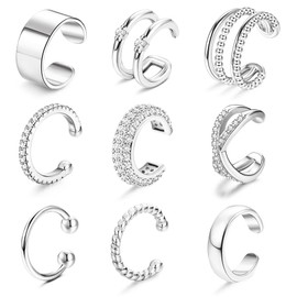 Finrezio Ear Cuffs Non Piercing Earrings for Women Trendy Lightweight Gold Silver Clip On Fake Earrings Non Pierced Cartilage Ear Cuff Jewelry Set