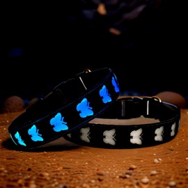 DOGLED USB-C led Light up Dog Collar, 3D Design Comfortable and Soft Material,Multicolored Lighting，Night Dog Collar (BTY, M(15.7-19.7"))