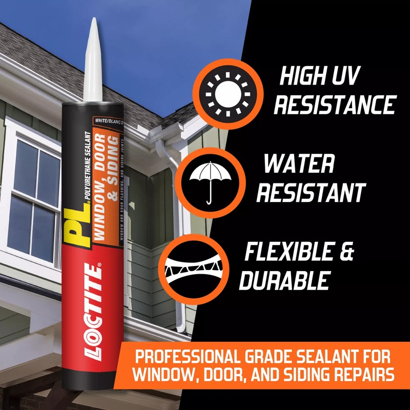 Loctite PL Window, Door & Siding Polyurethane Sealant, White, 10