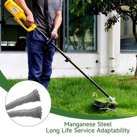 2 x robuster Stahldraht-Rasentrimmerkopf – 230 mm Universal-Freischneider-Aufsatz für Benzin-Rasenmäher, langlebiges Knotendraht-Design, Gartenrasentrimmer-Schneidkopf (6 Köpfe)