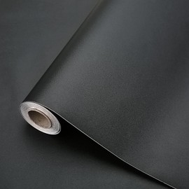 Dimcol Black Contact Paper 15.7"x394" Peel and Stick Wallpaper, Matte Black Wallpaper Self-Adhesive and Removable Decorative Contact Paper for Cabinets,Countertops,Shelve Wall Paper