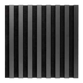 MARBET DESIGN Acoustic Panels Acoustic Squares 40 x 40 cm Wall Cladding Wood (1 Panel, Black - Matte Black) Horizontal, Made of MDF Ceiling Cladding