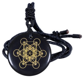 KYEYGWO Engraved Obsidian Chains with Adjustable Rope, Round Stone Pendant, Healing Stone, Talisman Necklaces, Amulet, Blessing, Jewellery for Men and Women, Obsidian Obsidian Nylon rope, Obsidian