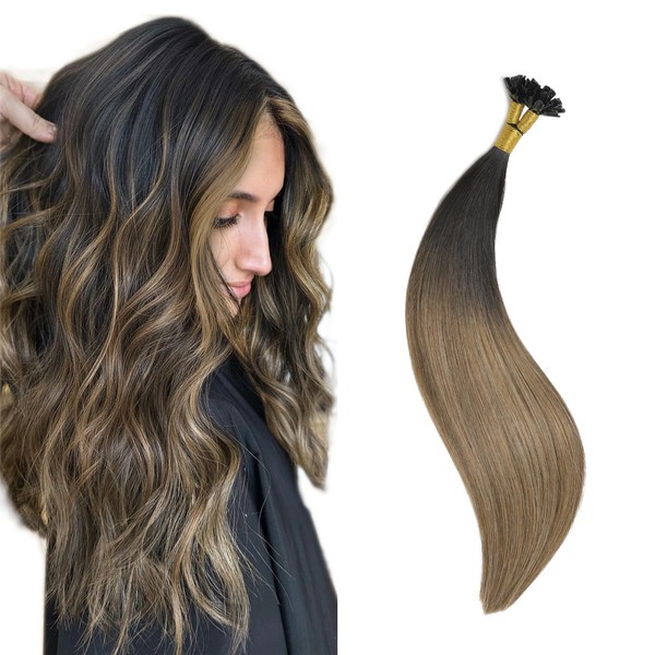XDhair U Tip Real Human Hair Extensions 40g/50s 16inch Balayage