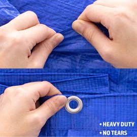 Heavy Duty Tarpaulins (Tarps) (Blue, 5 Feet X 7 Feet)