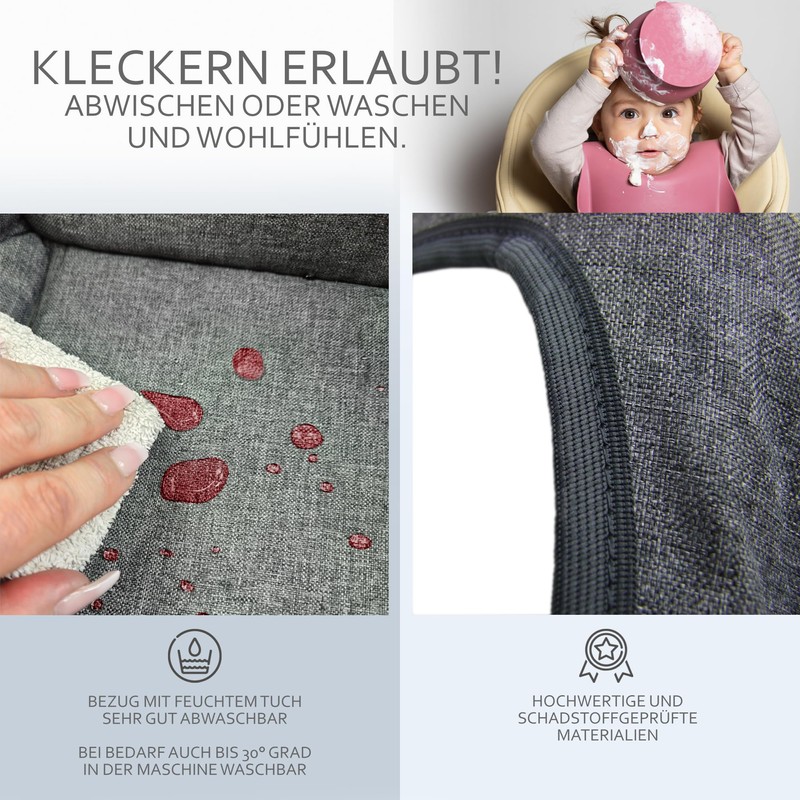 Replacement Seat Cushion [Cover for High Chair] Compatible with Peg