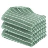 CODOHI 3 Pack Green and White Striped Hand Towels 100%
