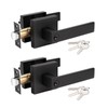 KNOBWELL 2 Pack Exterior Door Handles Matte Black Heavy Duty