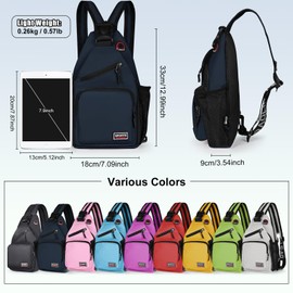 Geestock Crossbody Sling Bag Backpack for Men & Women, Convertible Shoulder Bag Waterproof Chest Bag For Daypack Travel Hiking (Navy Blue)
