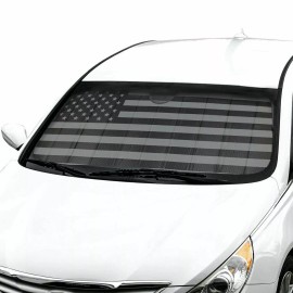 BDK Car Sun Shade Black Flag Front Window Windshield Sunshade Cover Auto Truck SUV