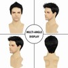 Black Wigs for Men Short Layered Synthetic Male Guy Wig