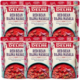 Brooklyn Delhi Red Bean Rajma Masala Pouches - Ready to Eat, Protein-Rich, Microwavable Entree, Ready in 90 Seconds - Vegan, Gluten Free, Non-GMO - 10oz, Pack of 6
