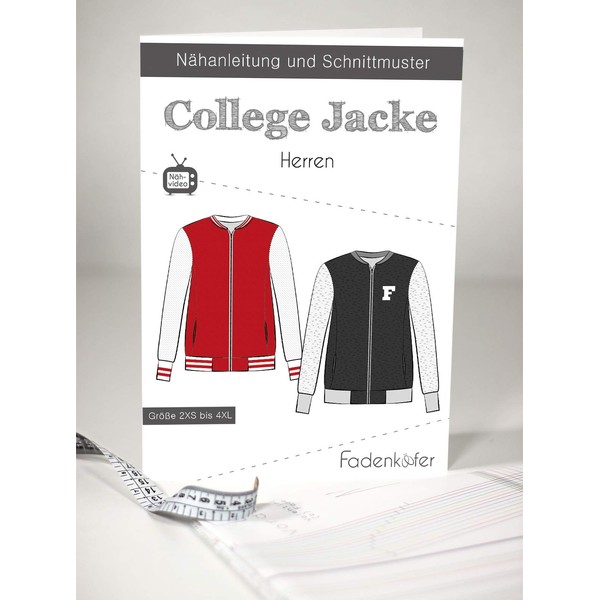 Fadenkäfer Paper Pattern College Jacket Men, White