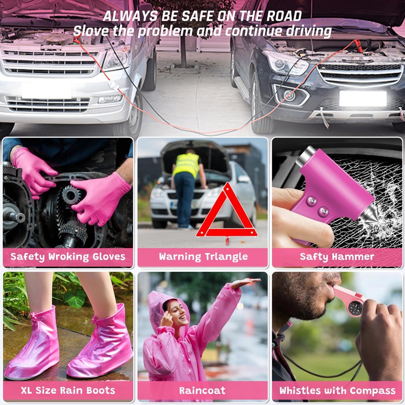 298PCS Roadside Emergency Car Kit- Car Emergency Kit with Jumper