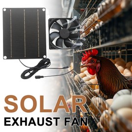 Solar Exhaust Fan,30W Solar Ventilation Fan for Chicken Coop - Weatherproof Wall-Mounted Cooling Odor Removal Solution for Dog Kennel, RV, Livestock Barn, Bathroom